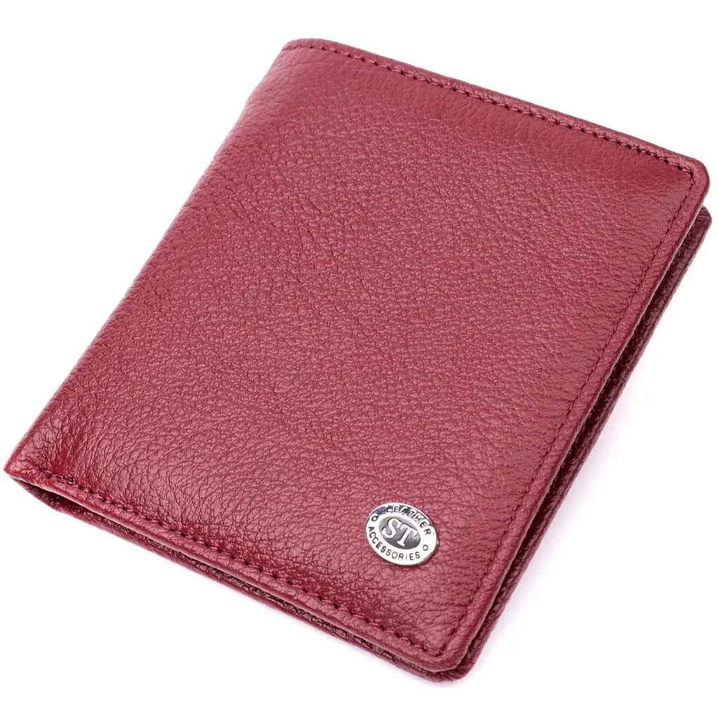Невеликий жіночий гаманець з натуральної шкіри ST Leather 19476 бордовий