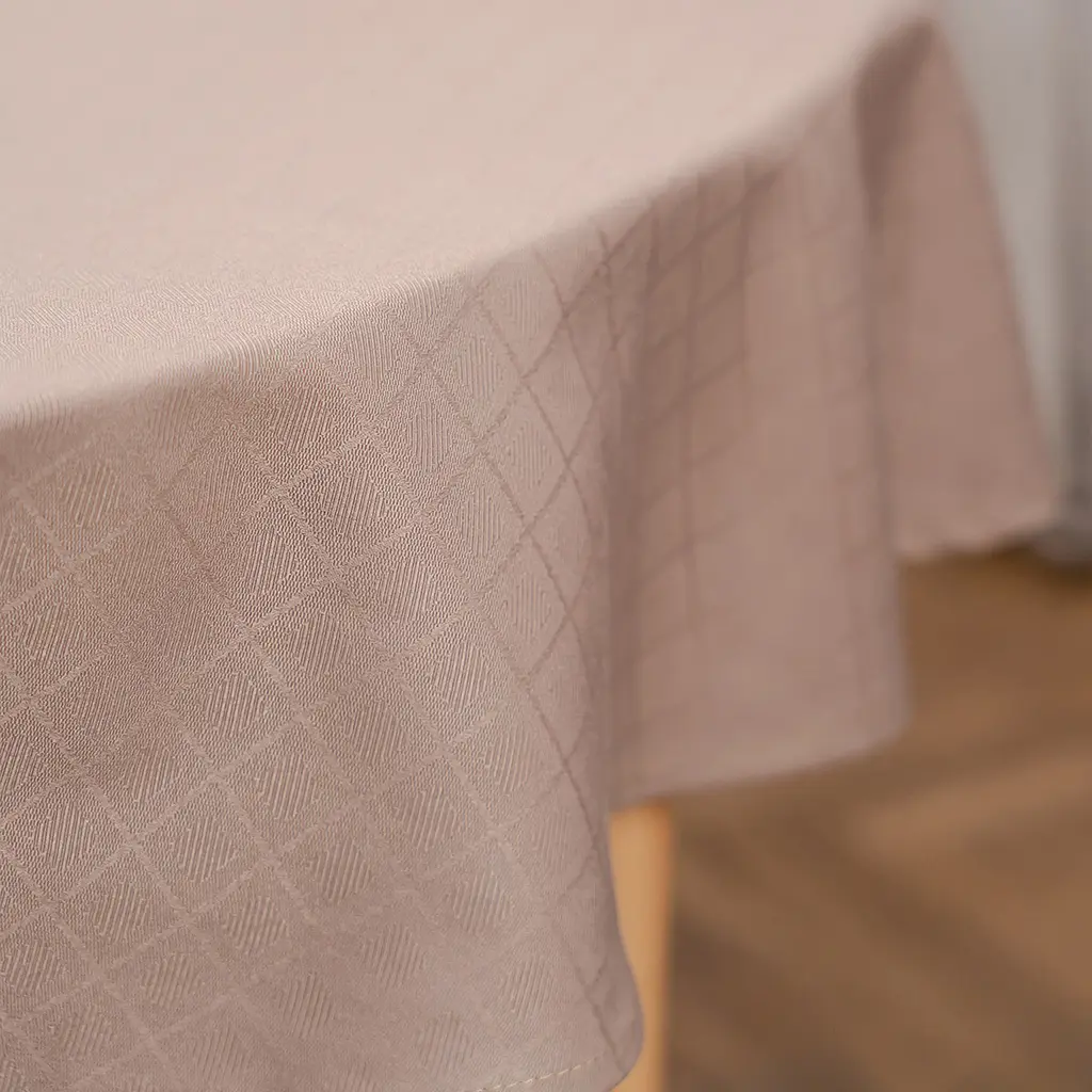 Скатертина кругла водонепроникна Sonex Sienna Ø150 см бежева (SO102571) - фото 4