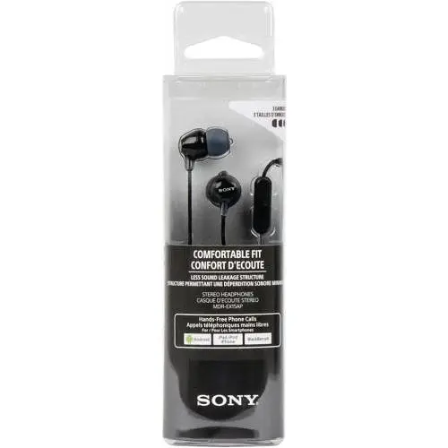 Навушники MDR-EX15AP, Black, Mini jack 3.5 мм, мікрофон Sony teh0027965 - фото 4