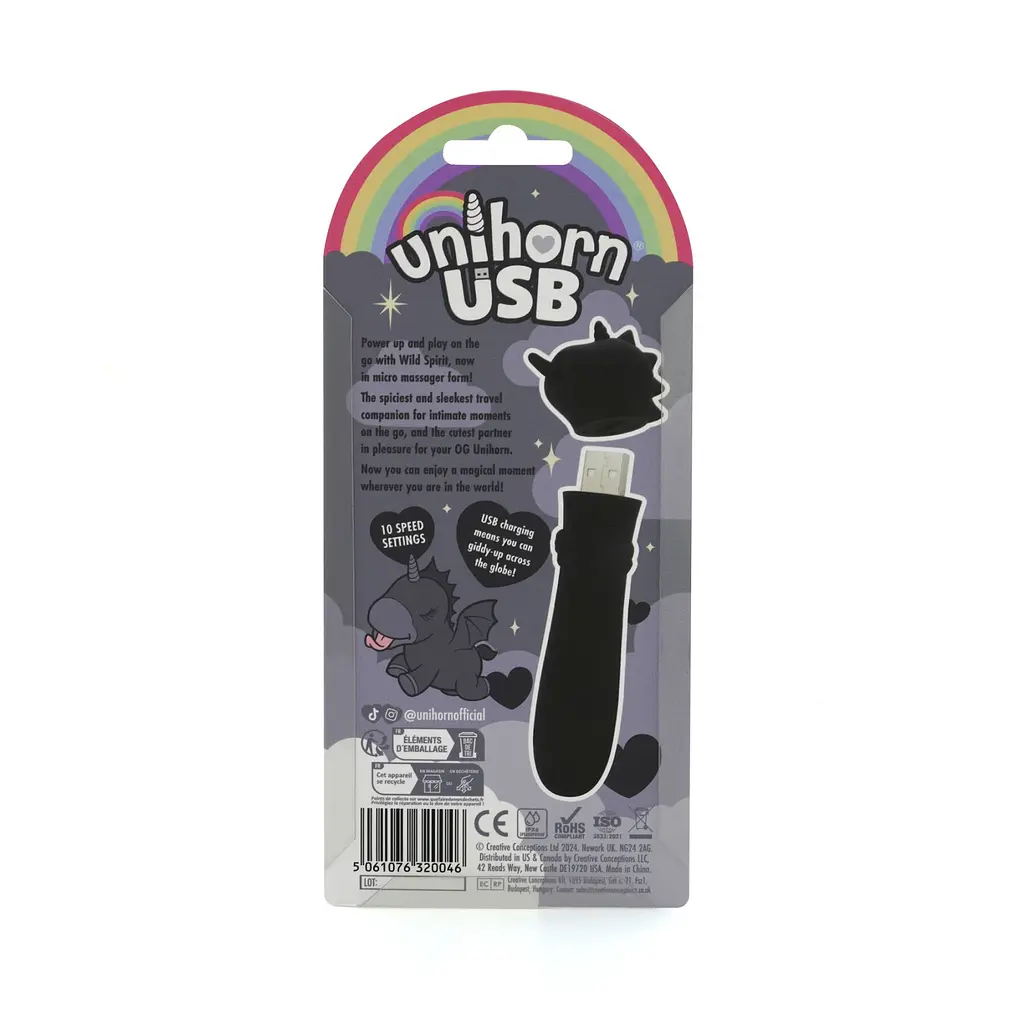 Вібратор-єдиноріжка Unihorn USB Bullet - Wild Spirit, віброкуля, USB-зарядка, 10 режимів - фото 5