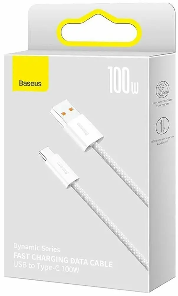 Кабель Baseus Dynamic 4 Fast Charging Data Cable Type-C to Type-C 100W 2 м Білий - фото 2