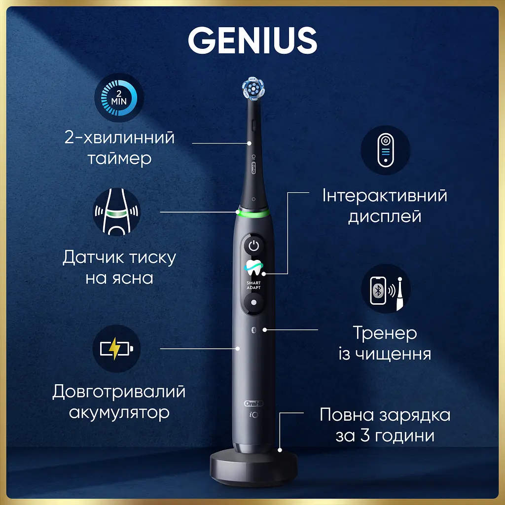 Електрична зубна щітка Oral-B iO 9 чорна - фото 12