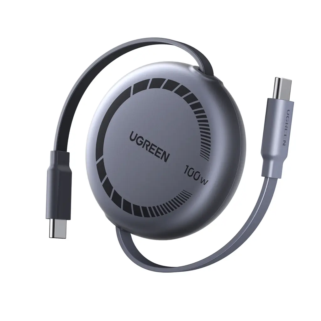 Висувний кабель UGREEN L531 USB-C - USB-C PD 100 Вт 1 м чорний (65905)