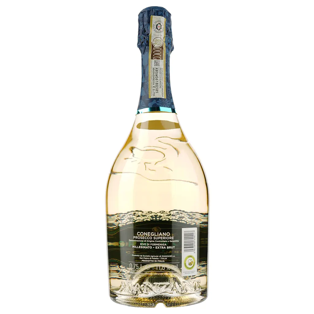 Игристое вино Le Manzane Conegliano Prosecco Superiore DOCG Rive di Formeniga Millesimato Extra Brut, белое, экстра-брют, 11,5%, 0,75 л - фото 2