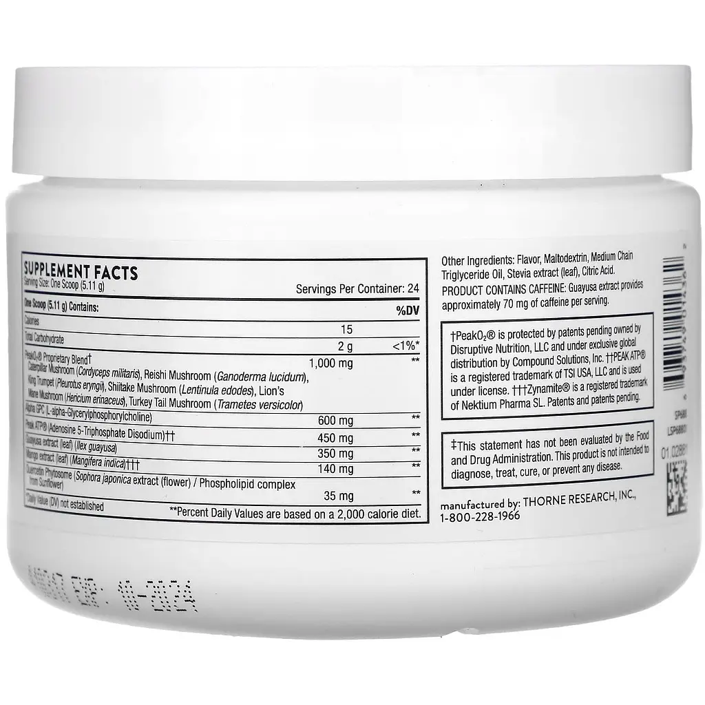 Предтренировочный комплекс Thorne Pre-Workout Elite цитрус и ягоды 122.6 г - фото 6