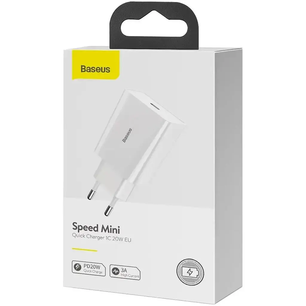 Зарядний пристрій Baseus Speed Mini Quick Charger 1C 20W EU White (CCFS-SN02) - фото 4