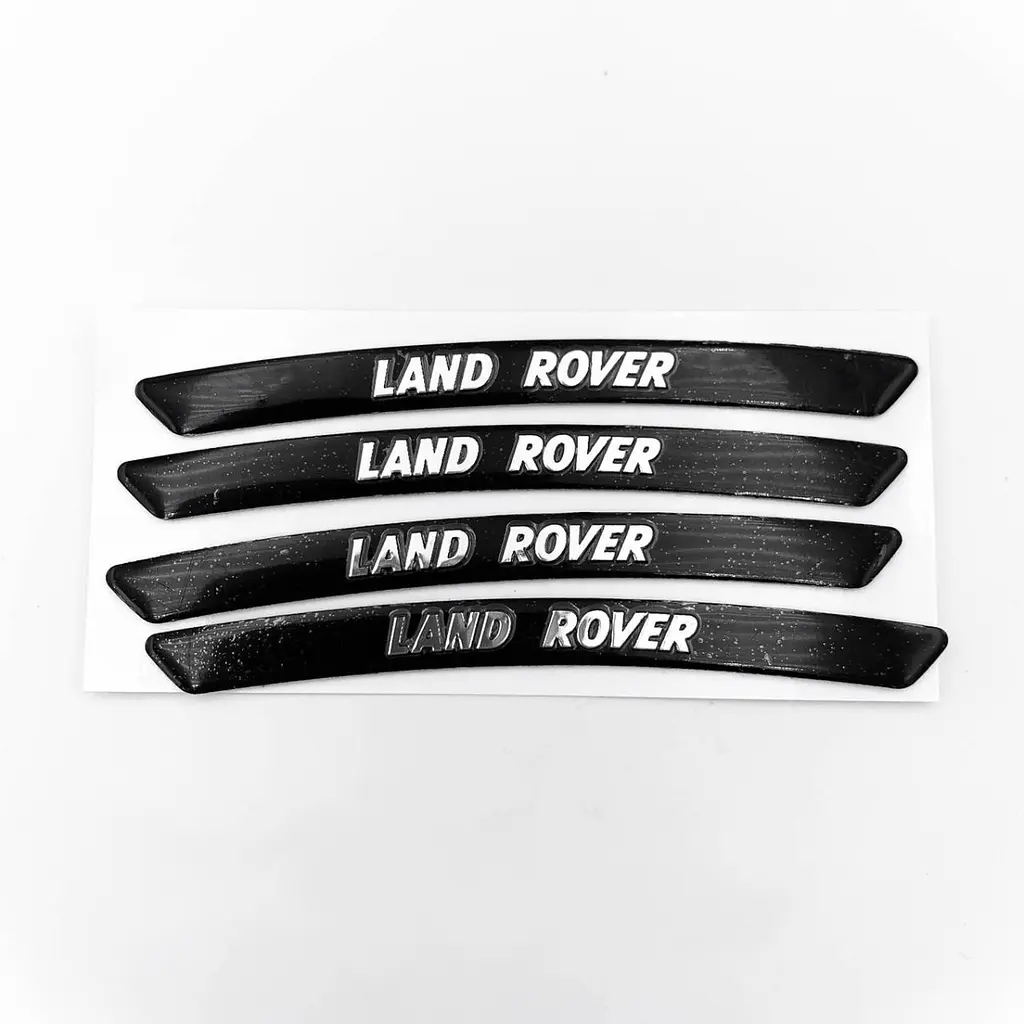 Емблема обода колеса Land Rover 4 Алюміній наклейка на диски на скотчі Чорні - фото 2