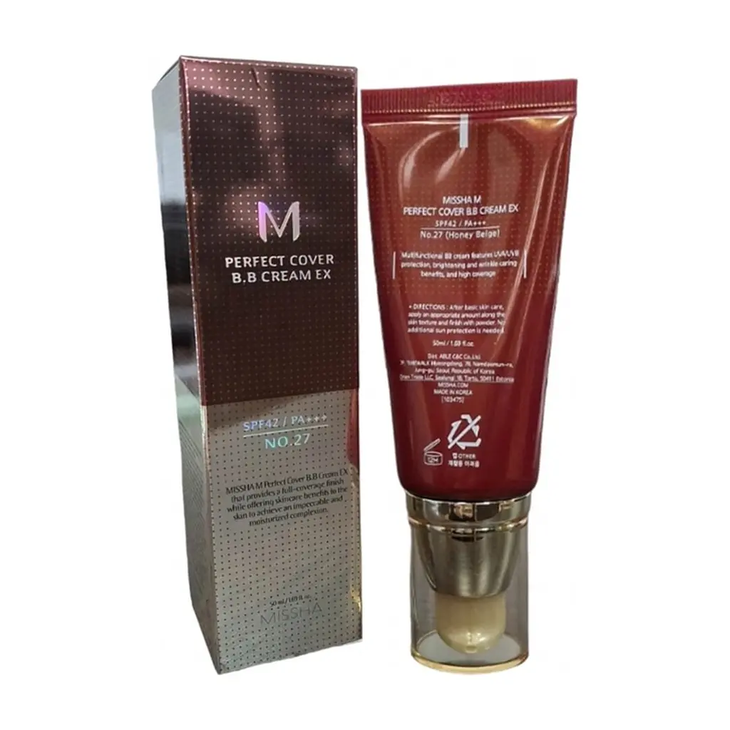 BB-крем Missha M Perfect Cover BB Cream EX SPF42/PA+++ 27 - Honey Beige (8809747940776) - фото 2