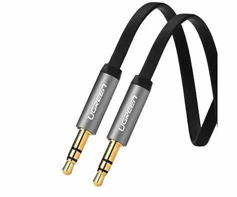Кабель аудио UGREEN 3.5mm Male to 3.5mm Male flat Cable 0.5m Black (10723) - фото 2