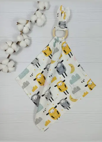 Мусліновий комфортер-гризунець a.l.babybox Баранчики Різнокольорові