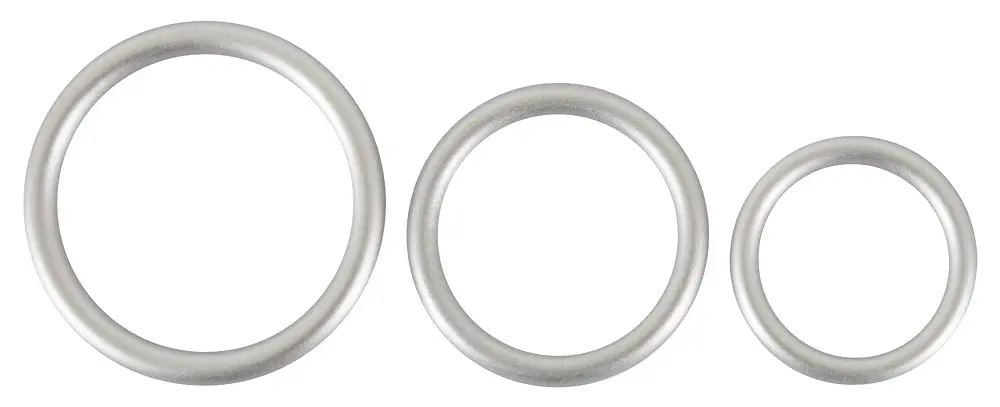 Набір ерекційних кілець You2Toys Metallic Cock Ring Set 3 шт. сріблястий - фото 4