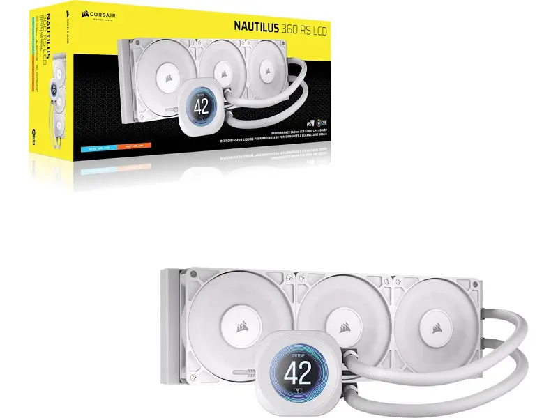 Водяне охолодження Corsair Nautilus 360 RS LCD White (CW-9061034-WW) - фото 2
