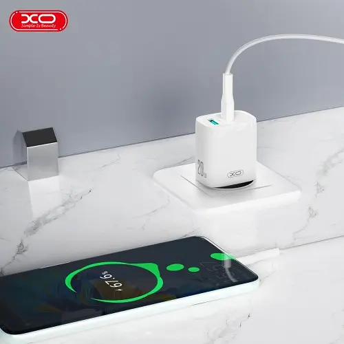 Сітчастий зарядний пристрій XO CE29 20W 1USB-A+1USB-C Fast Charger with TYPE-C cable (NB-Q231A) Білий - фото 3