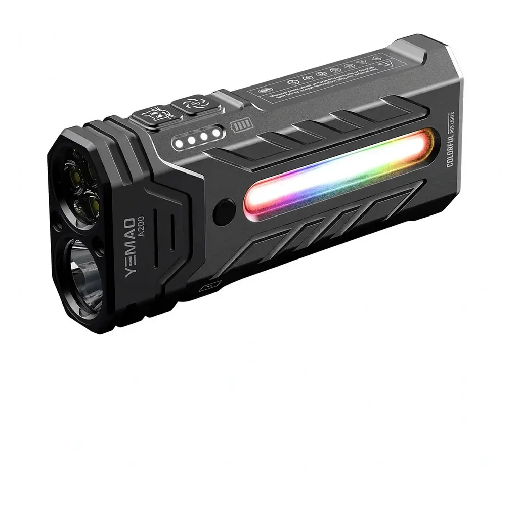 Ліхтар налобний З Li-Ion акумулятором і магнітом YEMAO YM-A200-3SLWAV4+SST36+RGB 11.4 см, акумулятор Type-C, RGB (52962-YM-A200_1151) - фото 2