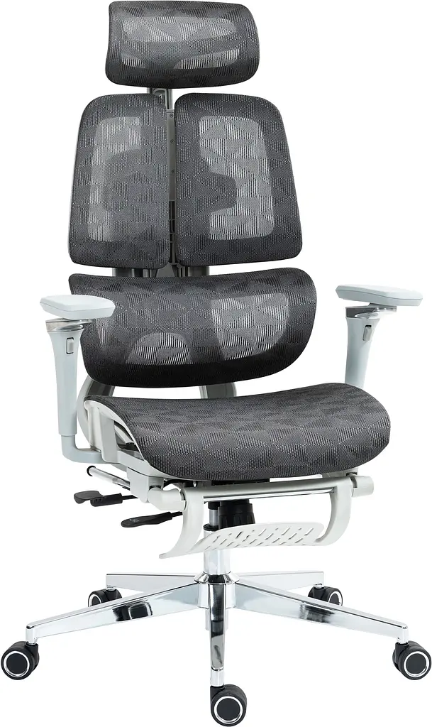 Офісне ергономічне крісло GT Racer B-2450 White/Gray