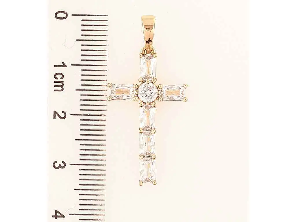 Кулон Xuping Позолота 18K "Хрест з цирконієм» для ланцюжка до 6мм (262405) - фото 2