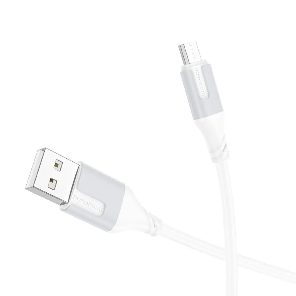 Кабель для заряджання USB Borofone BX101 Creator USB-MicroUSB 2.4A 1 м Білий - фото 3