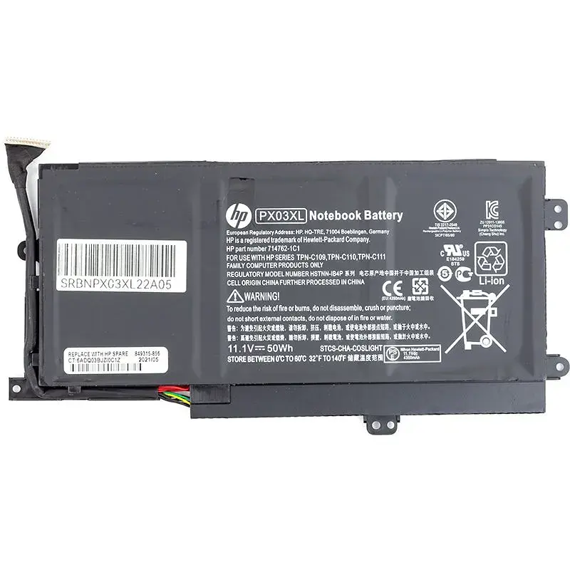 Акумулятор для ноутбуків HP ENVY 14 Ultrabook (PX03XL) 11.1V 50Wh (original) (NB461059) - фото 2