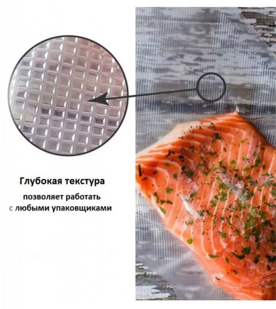 Вакуумні гофровані пакети в рулонах для вакуумних пакувальників рукав 20 × 500 см HSM-51344 - фото 4