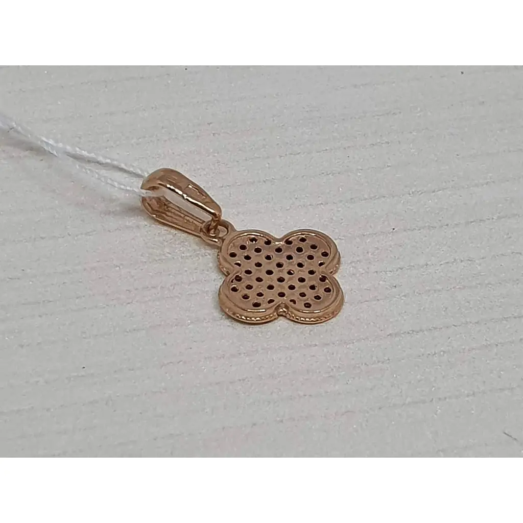 Золота підвіска Favoritum Конюшина з фіанітами. 311068_Ч - фото 3