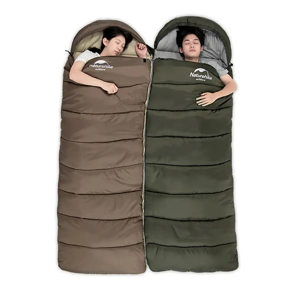 Спальник Naturehike U150 с капюшоном (NH20MSD07) +11°C - левый – коричневый - фото 3