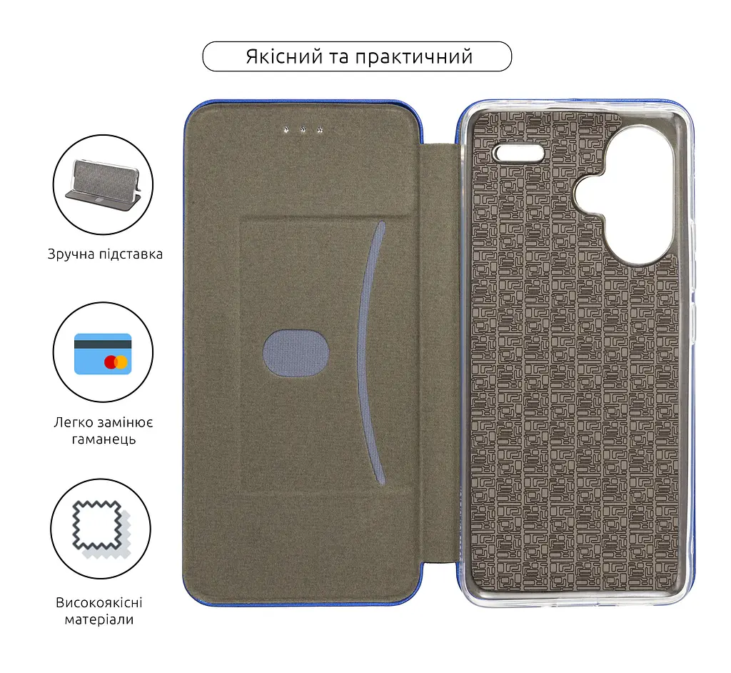 Чехол-книжка для Xiaomi Redmi Note 13 Pro+ 5G, G-Case, синий, кожаный чехол-книжка из экокожи (PU) и TPU, с магнитом, с подставкой и вместительным кардхолдером, противоударный, защита всего корпуса, ArmorStandart (ARM71848) - фото 3