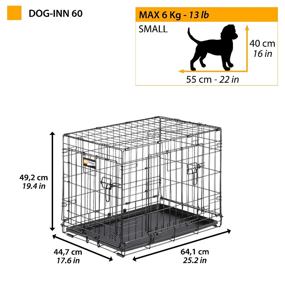 Вольєр для собак Ferplast Dog-Inn 60 чорний 64,1×44,7×49,2 см 73192017 - фото 2