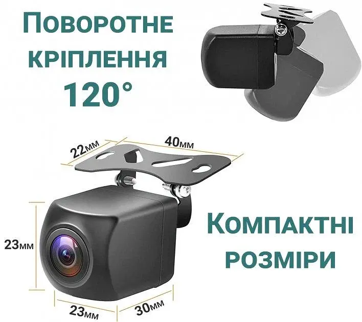 Камера заднього виду Podofo A2961 паркувальна камера CVBS + AHD, IP68, 170 ° UDstore Black (18696) - фото 5