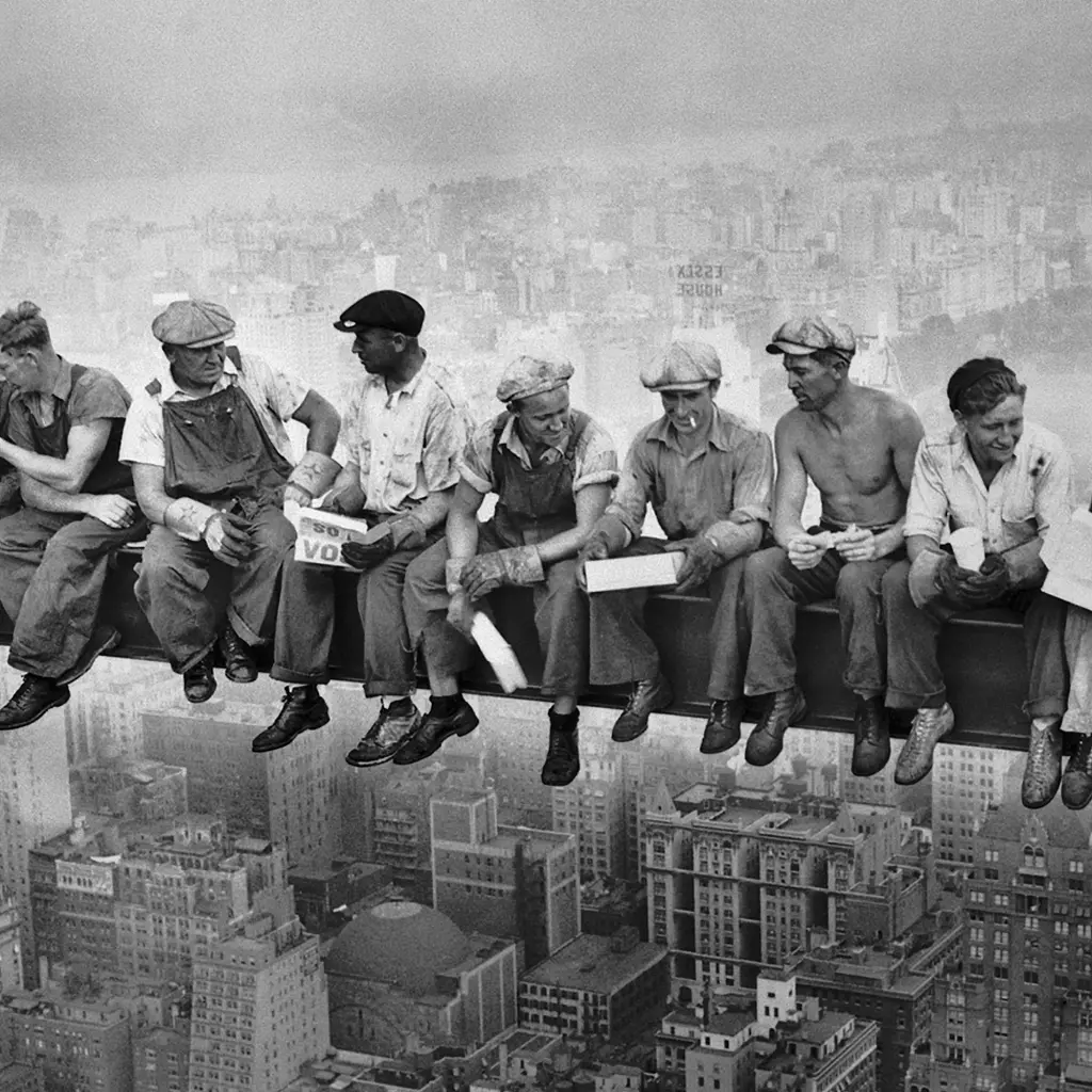 Інтер'єрна картина Обід на хмарочосі, Lunch atop a Skyscraper (1932), інтер'єрний декор, культове фото, 60×85 см (id0575) - фото 4