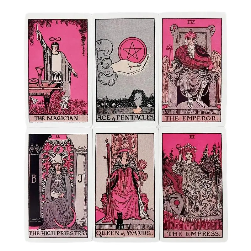Карти Таро Tarot Deck Рожеві для початківців Pink for Beginners 78 штук у комплекті 10 см - фото 5