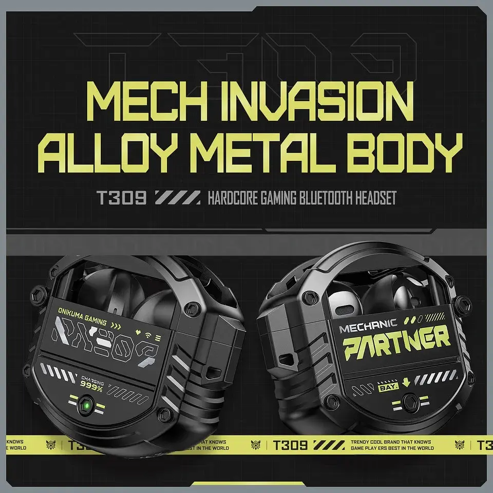 Геймерские Bluetooth наушники Onikuma T309 с зарядным кейсом Игровая гарнитура - фото 4