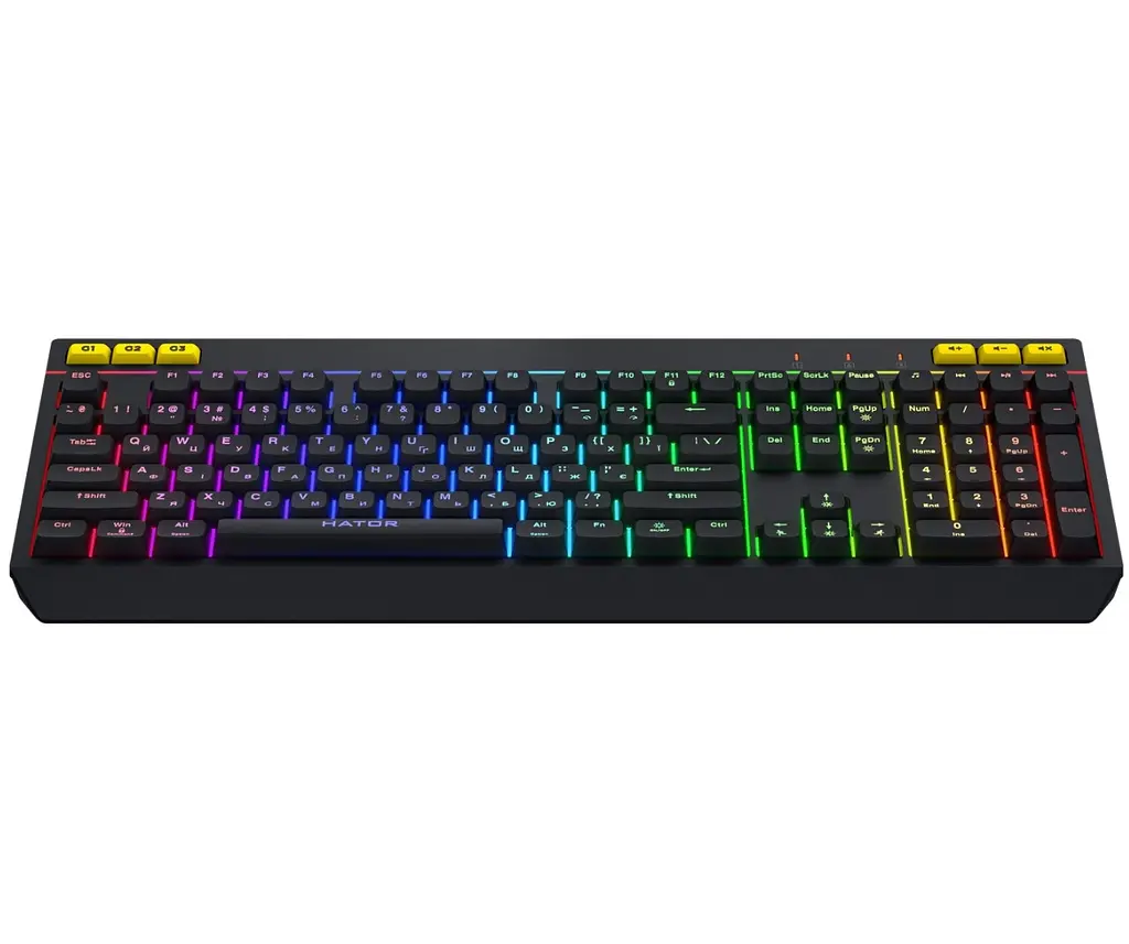 Клавіатура ігрова мембранна HATOR HTK-402UA USB Icefall Black - фото 3