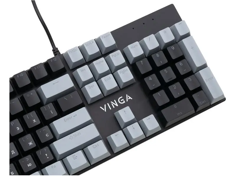 Клавіатура Vinga KBGM-090 Red Switch USB Grey/Black (KBGM-090R) - фото 4