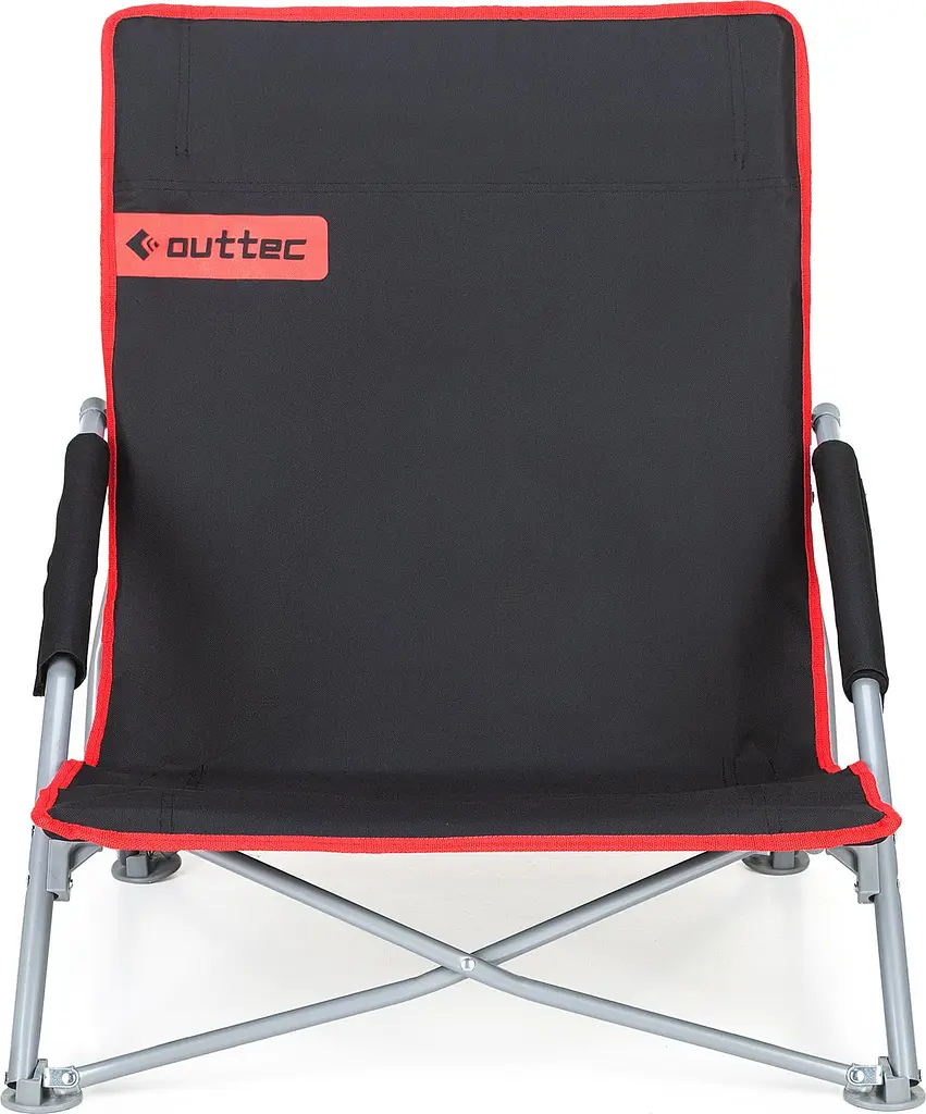 Пляжное кресло шезлонг Outtec Easy Go складное черно-красное - фото 8