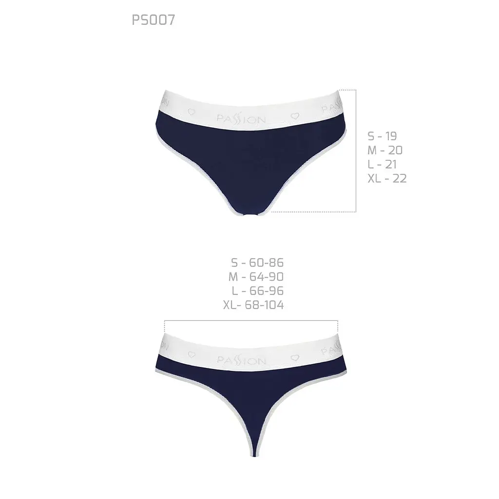 Спортивні трусики-стрінги Passion PS007 PANTIES M, navy blue - фото 6