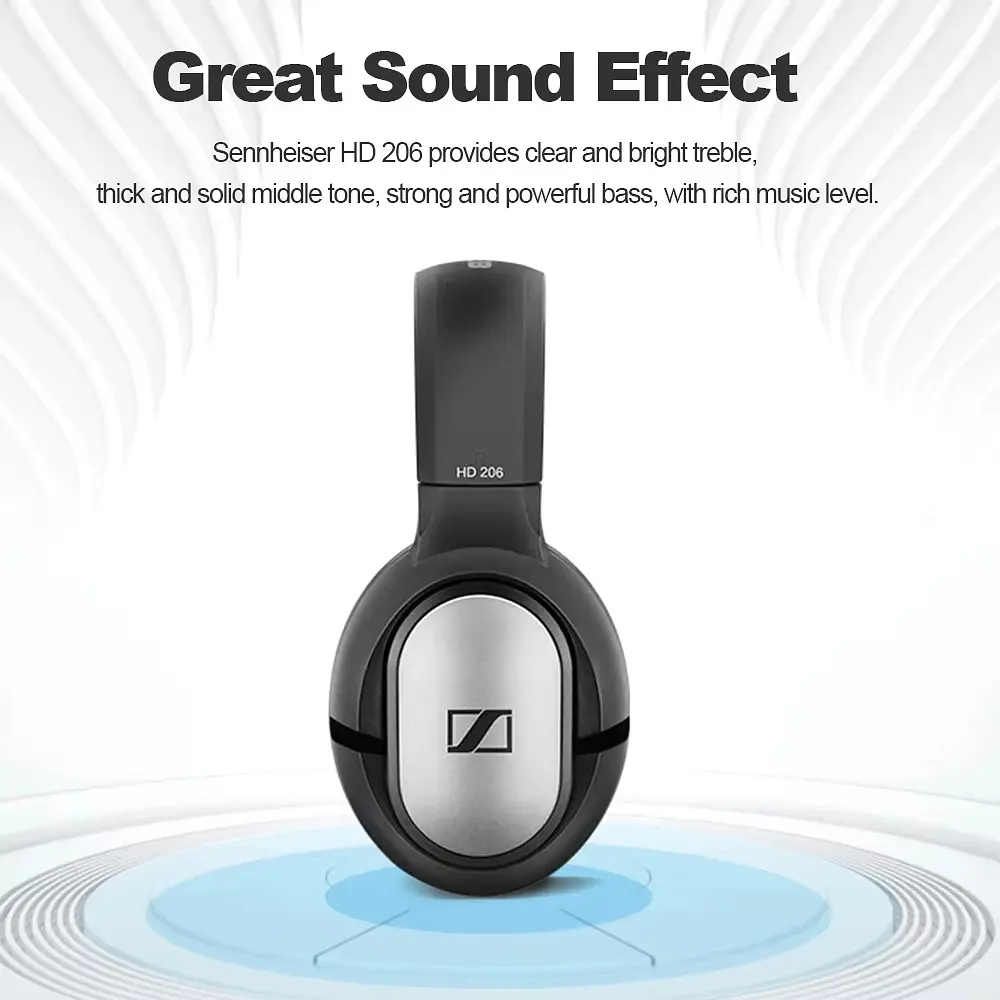 Навушники Sennheiser HD 206, 3,5 мм, з глибокими басами, шумоізольовані для iPhone, Android - фото 4