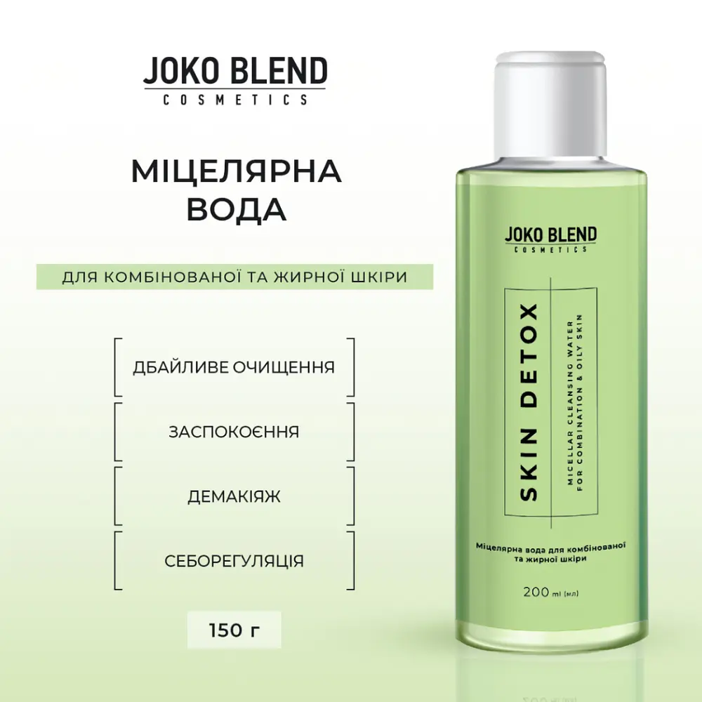 Міцелярна вода для комбінованої та жирної шкіри Skin Detox Joko Blend 200 мл - фото 2