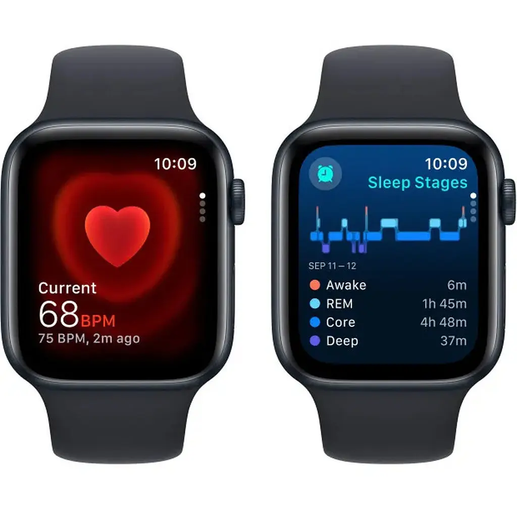 Apple Watch SE 2 GPS 44mm Midnight Aluminium with Midnight Sport Band M/L MRE93 UA - фото 4