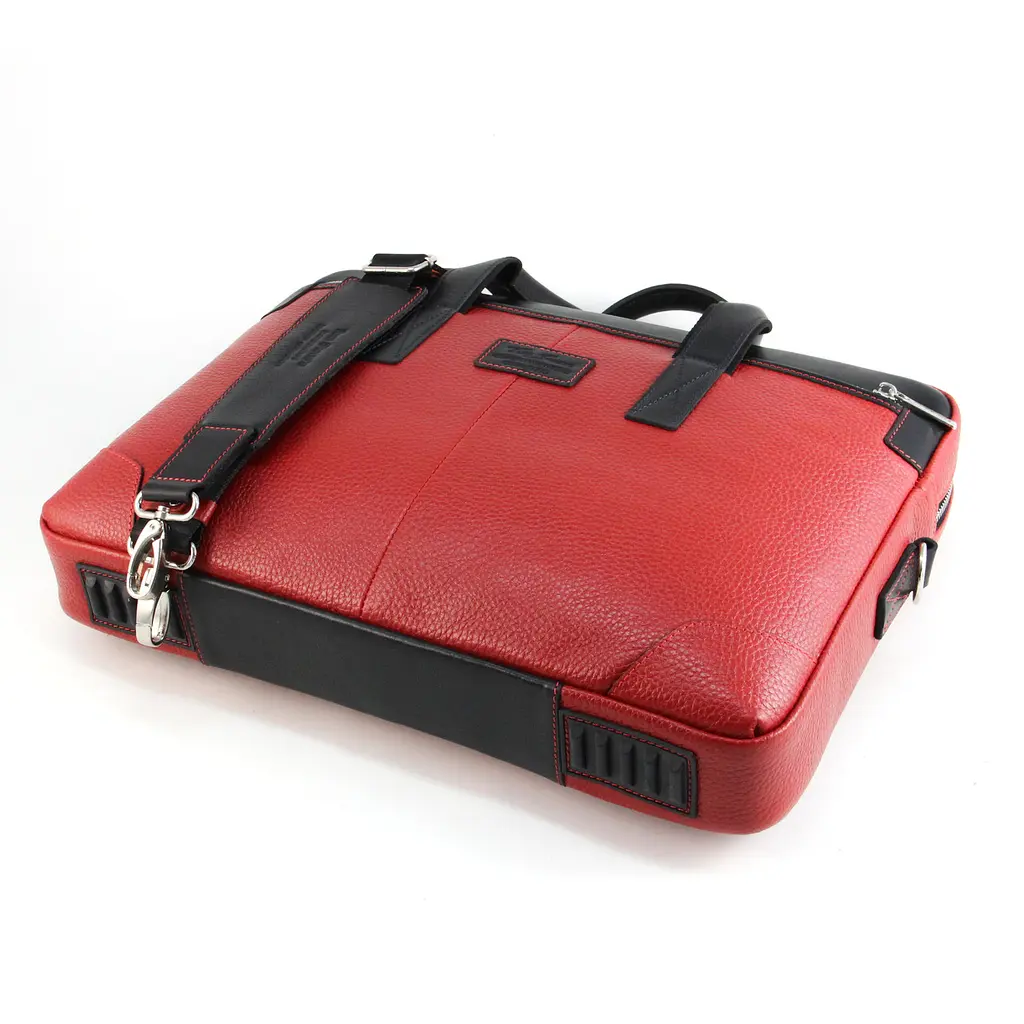 Сумка кожаная для ноутбука Tom Stone красная 717 RB женская, MacBook 16' - фото 5