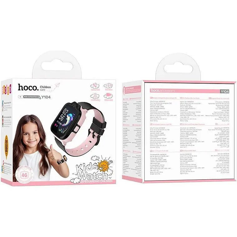 Дитячий смарт-годинник Hoco Y104 Pink (6942007646376) [143162] - фото 3