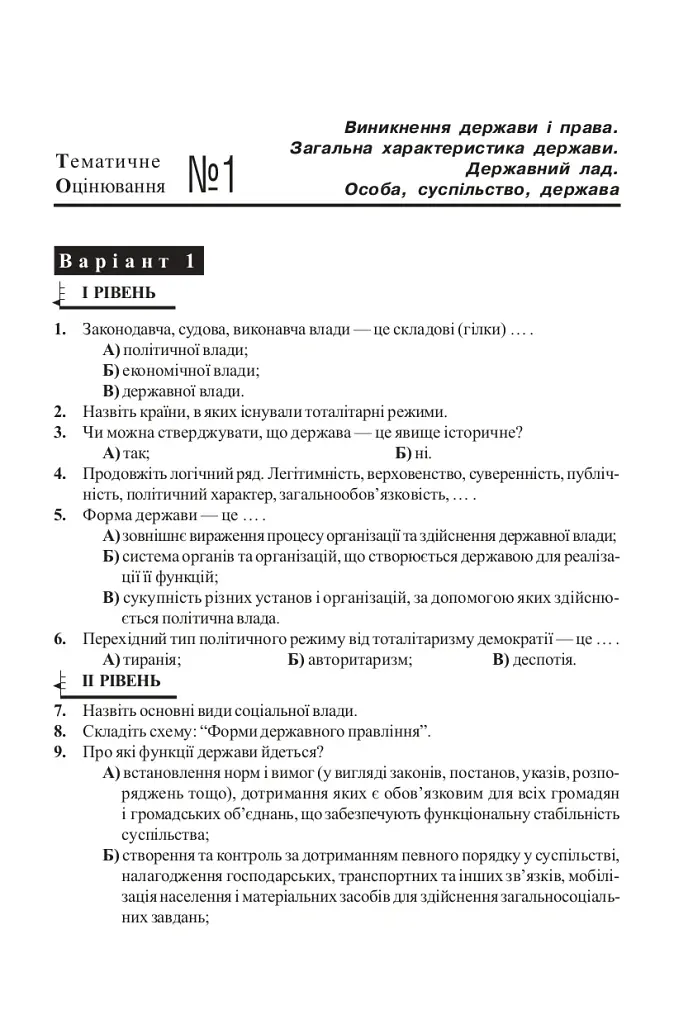 Основи правознавства. Завдання для тематичного оцінювання знань. 9 клас - Олександр Гісем - фото 5