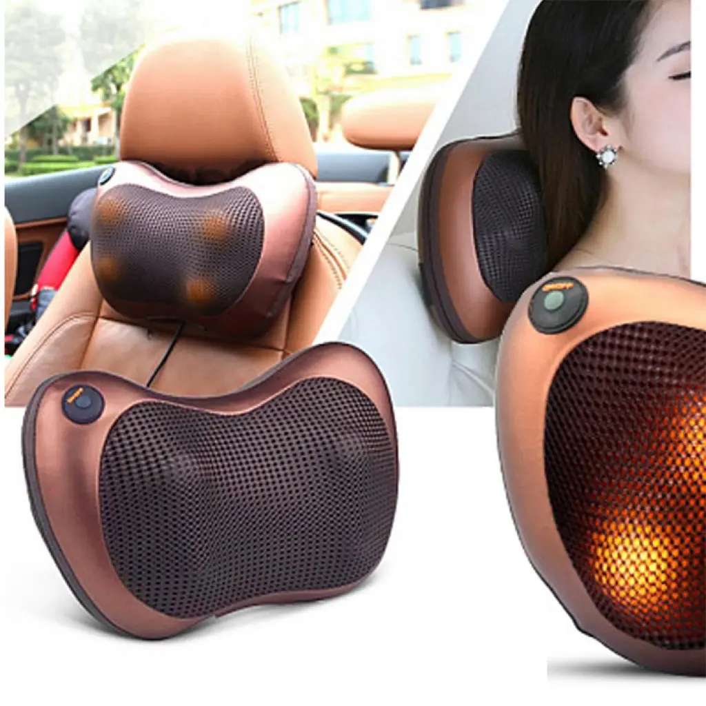 Масажна подушка в автомобіль MASSAGE pillow для спини та шиї з інфрачервоним підігрівом MS (1756374572) - фото 5