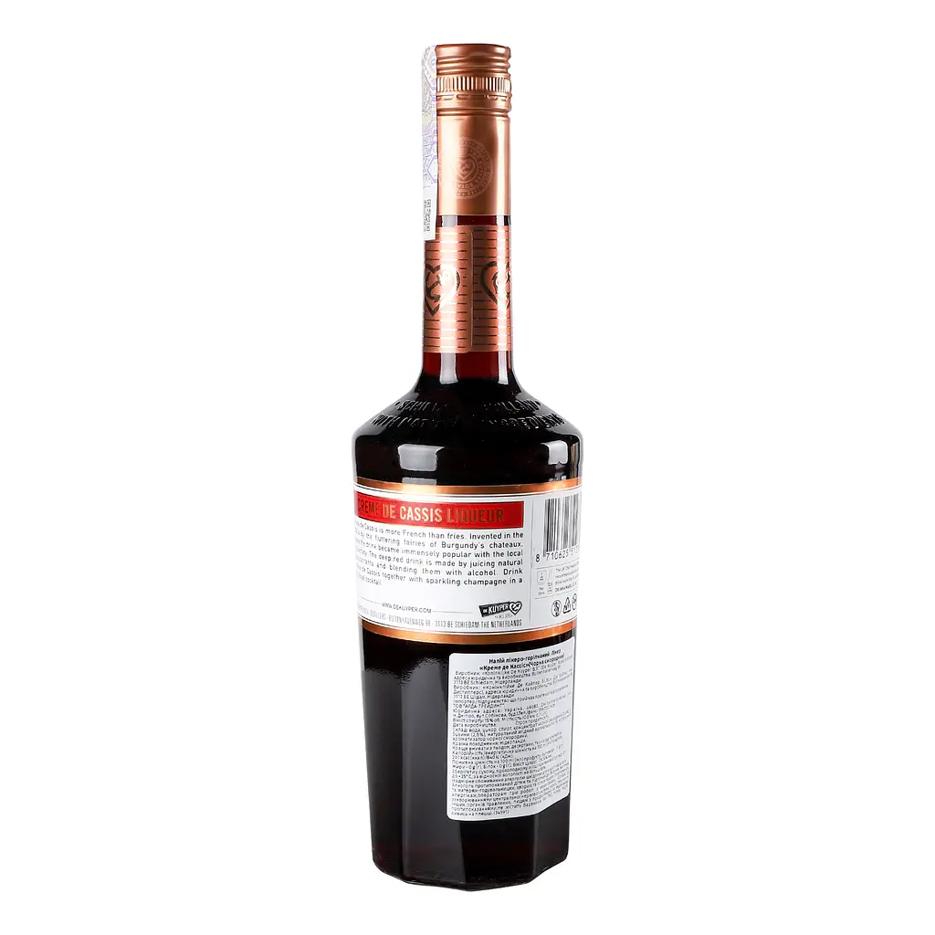 Лікер De Kuyper Creme de Cassis Чорна смородина, 15 %, 0,7 л - фото 2