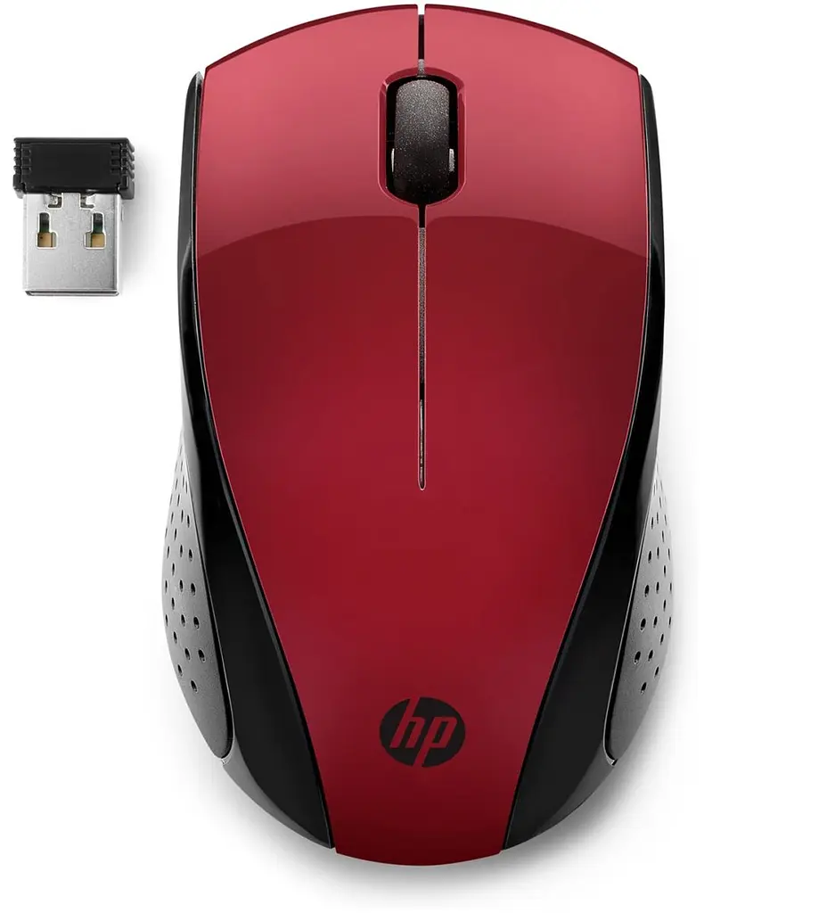 Мишка бездротова HP 220, 3 кн., 1600 dpi, чорно-червона (7KX10AA)
