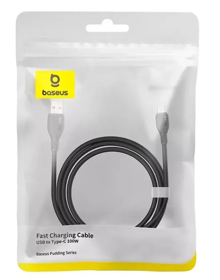 Кабель Baseus Pudding Series Fast Charging Cable USB to Type-C 100W 1.2m P10355703111-00 Black - фото 6