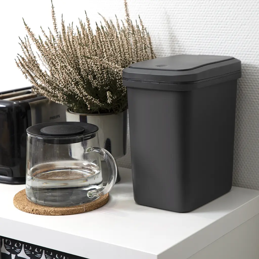 Відро для сміття MBM My Home з кришкою 6 л антрацит (BIN-04 6L ANTHRACITE) - фото 2
