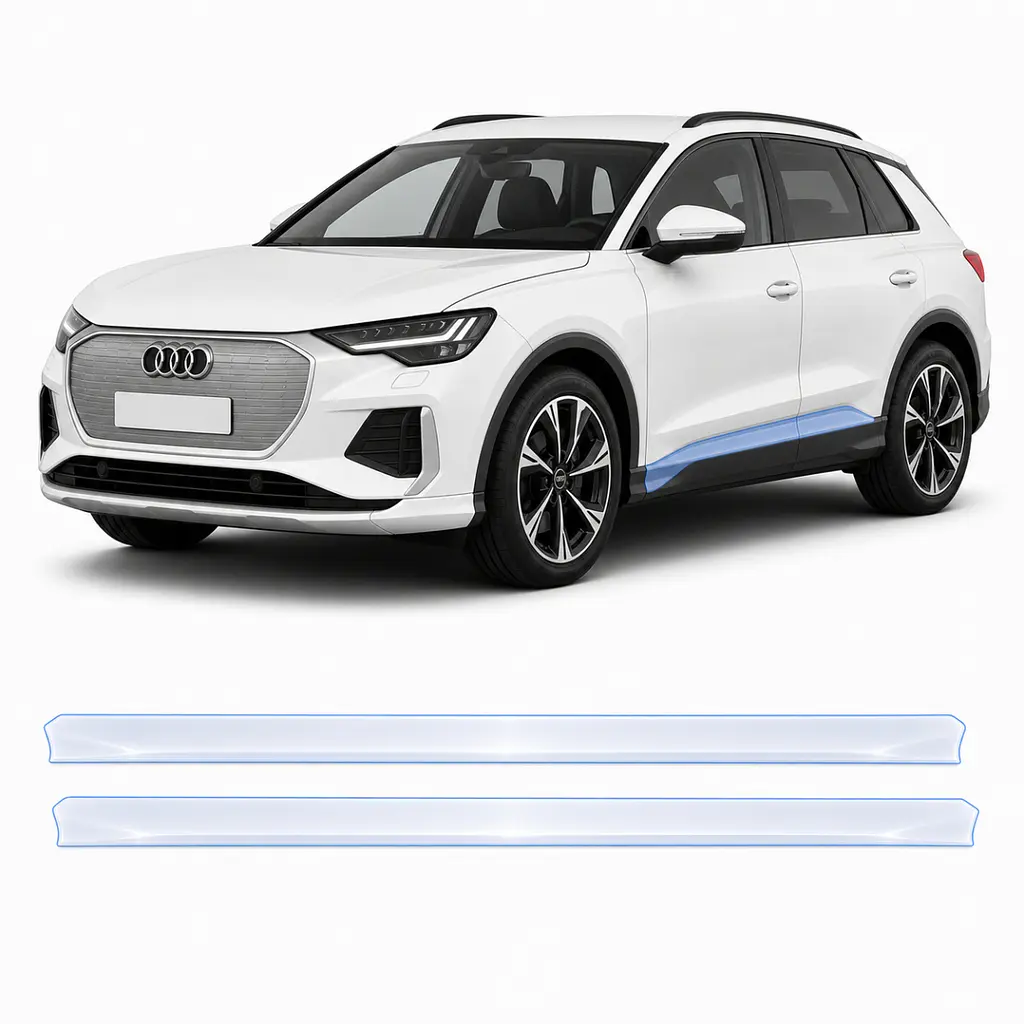 Антигравійна захисна бронеплівка за лекалами для Audi Q4 e-tron F4 2021- нижня зона кузова