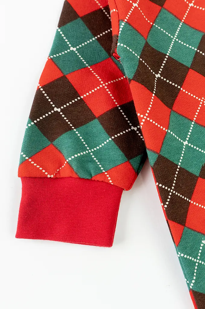 Дитячий ромпер в клітинку Scotland з начосом на блискавці - фото 2