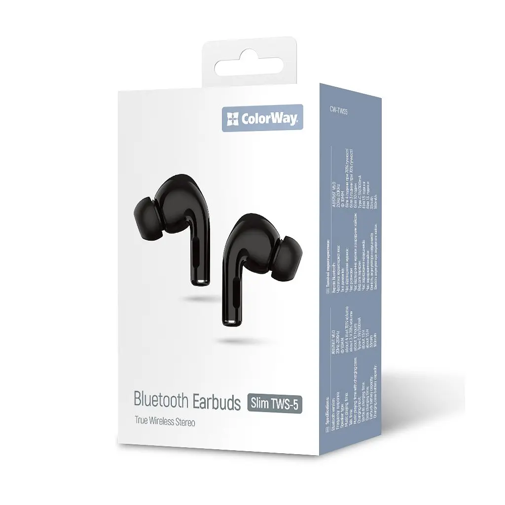 Навушники ColorWay Slim TWS-5 Earbuds Black (CW-TWS5BK) - фото 12