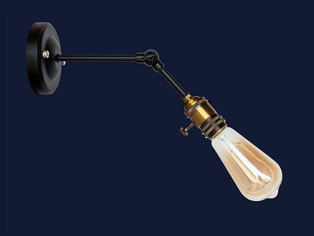 Светильник настенный Levistella 752WH1503-1 E27 60W черный с золотым патроном для дома - фото 2